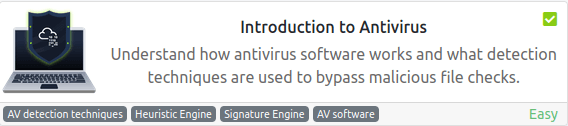 Tryhackme - Introduction to Antivirus Introduction to Antivirus