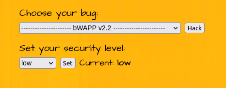 bWAPP - Broken Authentication (Password Attacks) Security level Low