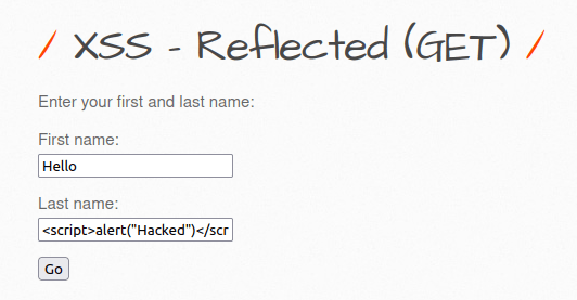 bWAPP - Cross Site Scripting Reflected (GET) Payload