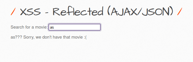 bWAPP - Cross Site Scripting Reflected (AJAX-JSON) Ajax
