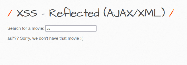 bWAPP - Cross Site Scripting Reflected (AJAX-XML) AJAX/XML