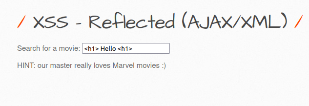 bWAPP - Cross Site Scripting Reflected (AJAX-XML) XSS - Reflected (AJAX/XML)