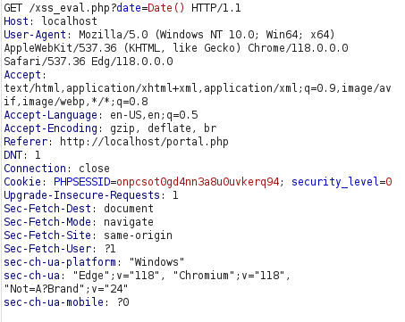 bWAPP - Cross Site Scripting Reflected (Eval) Burpsuite intercept