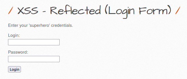 bWAPP - Cross Site Scripting Reflected (Login Form) XSS - Reflected (Login Form)