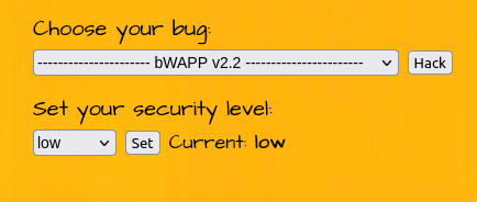 bWAPP - Cross Site Scripting Reflected (PHP_Self) Security Level Low