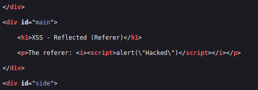 bWAPP - Cross Site Scripting Reflected (Referrer) Page source code