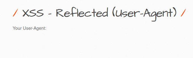 bWAPP - Cross Site Scripting Reflected (User-Agent) Your User-Agent