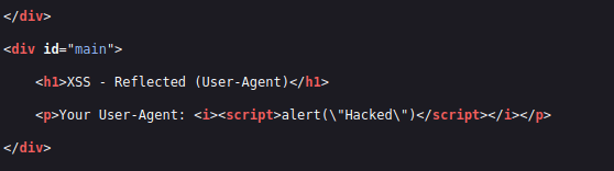 bWAPP - Cross Site Scripting Reflected (User-Agent) Page source code