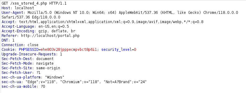 bWAPP - Cross Site Scripting Stored (User-Agent) Burpsuite intercept