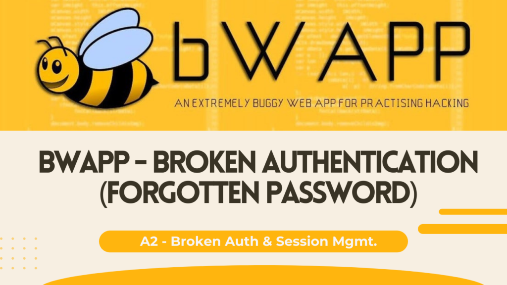 bWAPP - Broken Authentication (Forgotten Password)