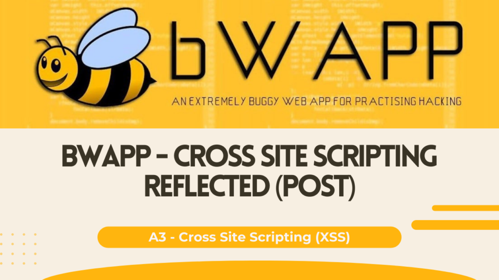 bWAPP - Cross Site Scripting Reflected (POST)