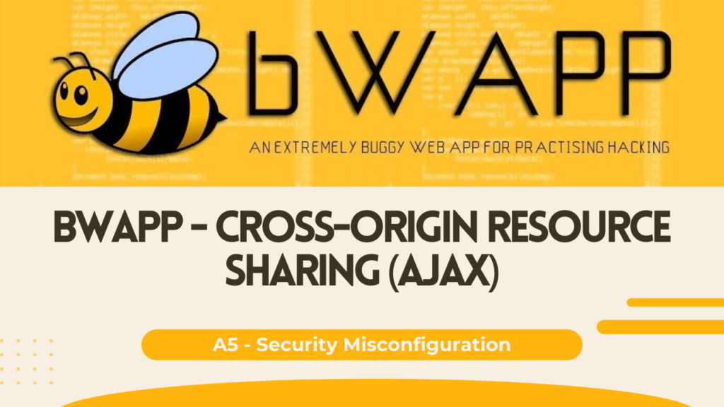 bWAPP - Cross-Origin Resource Sharing (AJAX)