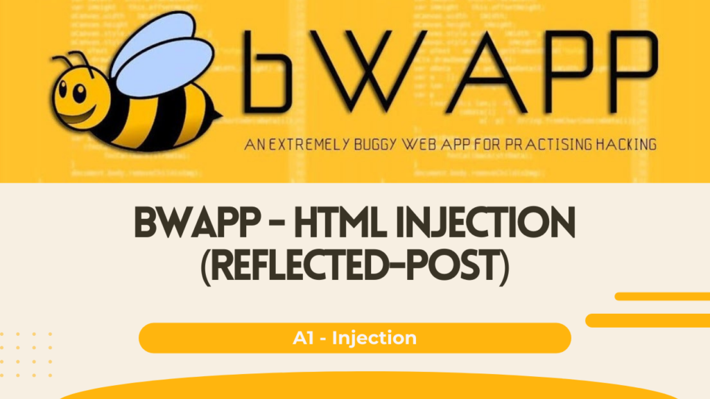 bWAPP - HTML Injection (Reflected-POST)