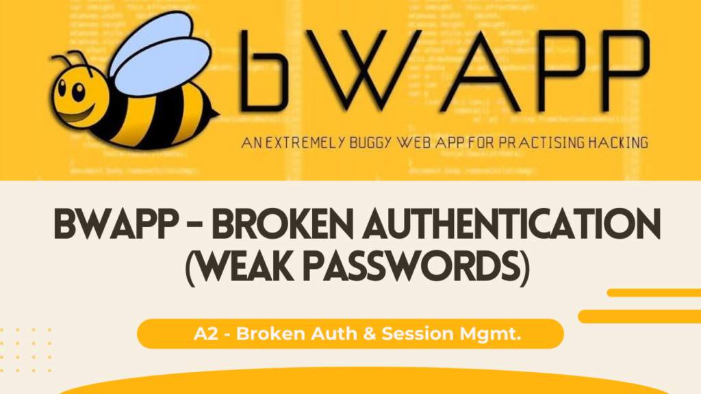 bWAPP - Broken Authentication (Weak Passwords)