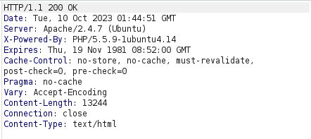 bWAPP - Mail Header Injection (SMTP) Burpsuite Response