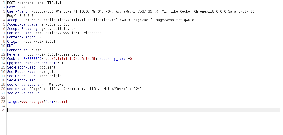 bWAPP - OS Command Injection Burpsuite intercept
