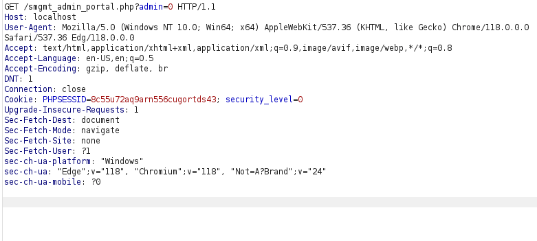 bWAPP - Session Management (Administrator Portals) Burpsuite intercept