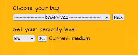 bWAPP - Session Management (Administrator Portals) Security level Medium