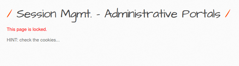 bWAPP - Session Management (Administrator Portals) Page is locked