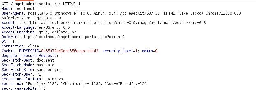bWAPP - Session Management (Administrator Portals) Burpsuite intercept