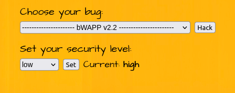 bWAPP - Session Management (Administrator Portals) Security level High