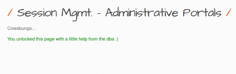 bWAPP - Session Management (Administrator Portals) Page unlocked