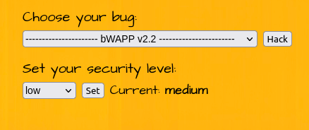bWAPP - Session Management (Cookies-HTTP Only) Security level medium