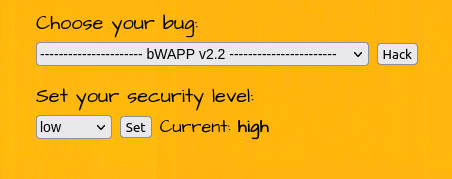 bWAPP - Session Management (Cookies-HTTP Only) Security level High