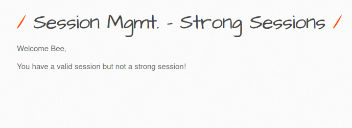 bWAPP - Session Management (Strong Sessions) Welcome Bee