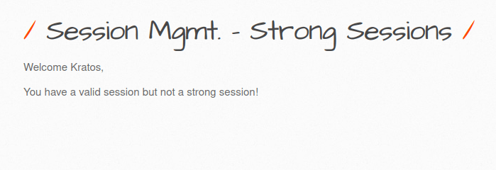 bWAPP - Session Management (Strong Sessions) Welcome Kratos