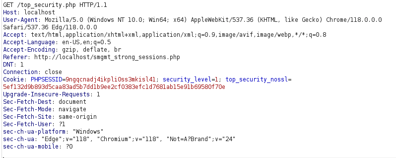 bWAPP - Session Management (Strong Sessions) Burpsuite intercept