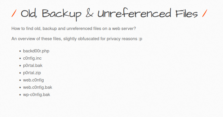 bWAPP - Old, Backup & Unreferenced files Old, Backup & Unreferenced files