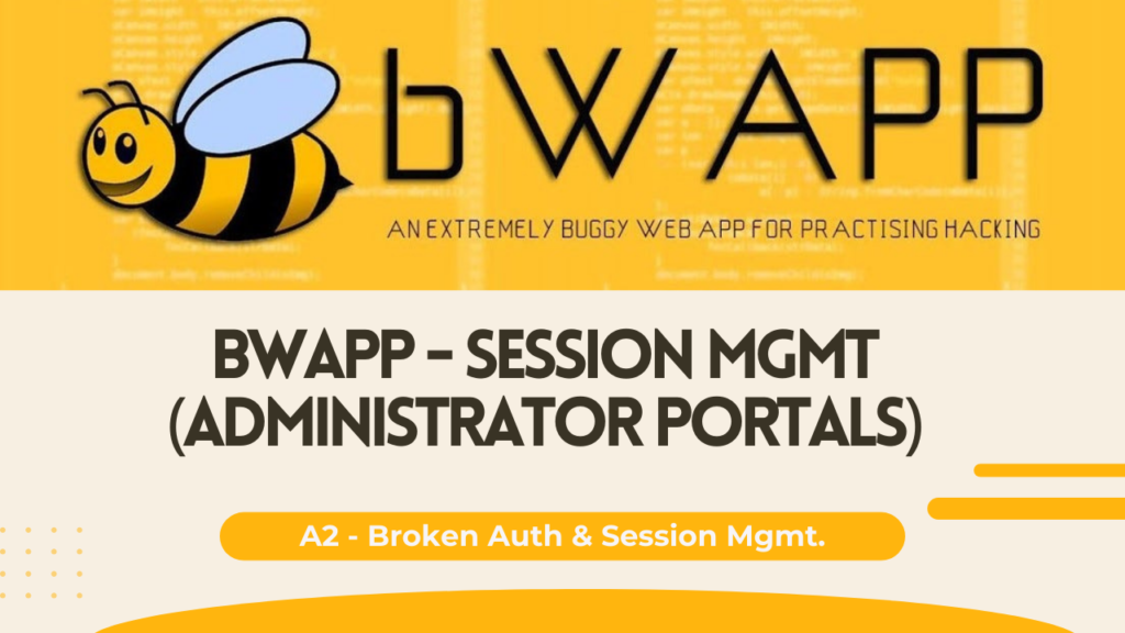 bWAPP - Session Management (Administrator Portals)