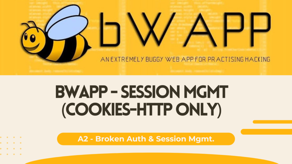 bWAPP - Session Management (Cookies-HTTP Only)