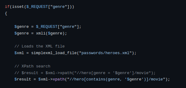 bWAPP - XML/Xpath Injection (Search) Source code