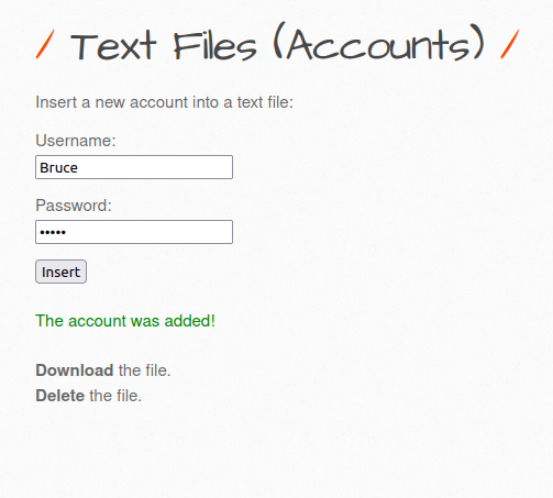 bWAPP - Text Files (Accounts) Text Files