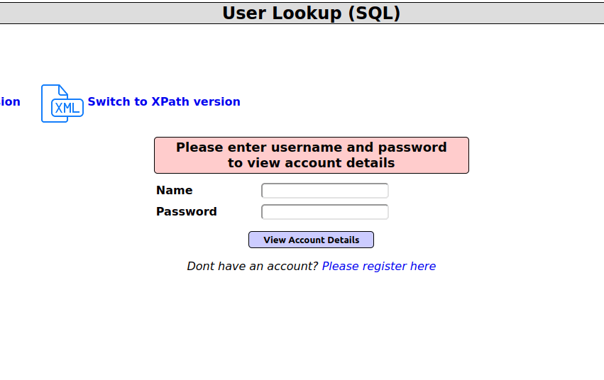 Mutillidae - SQLi: Extract Data (User Lookup) User Lookup (SQL)