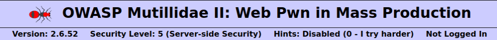 Mutillidae - SQLi: Extract Data (User Lookup) Security level 5