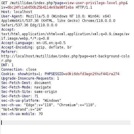 Mutillidae - CBC bit Flipping Burpsuite intercept