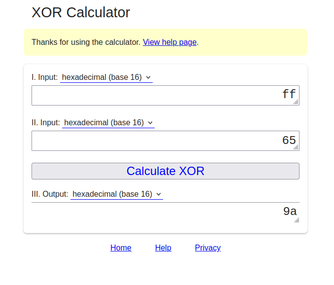 Mutillidae - CBC bit Flipping XOR calculator