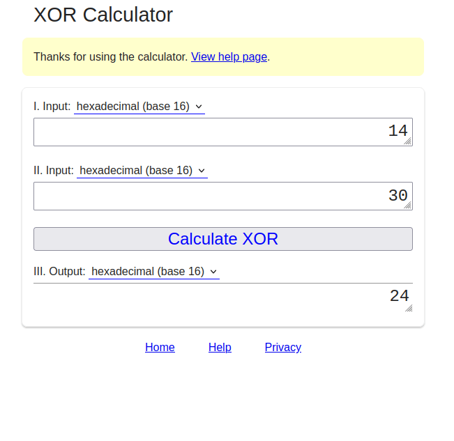 Mutillidae - CBC bit Flipping XOR Calculator