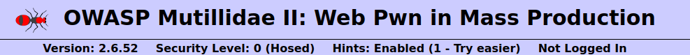 Mutillidae - Arbitrary File Inclusion Security level 0