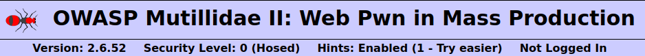 Mutillidae - Client-side Control Challenge Security level 0