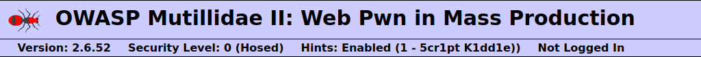 Mutillidae - SQLi via JSON (Pentest Tool lookup) Security level 0