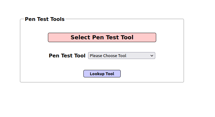 Mutillidae - SQLi via JSON (Pentest Tool lookup) Select Pen Test Tool